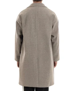 Cappotto Uomo Oversize Monopetto Maniche Raglan Collo Rever Beige CO1107A