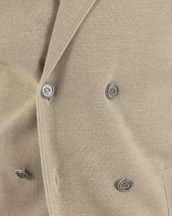 Cardigan uomo doppiopetto giacca bottoni metallo maglia links cotone casual beige GIOSAL-M2988A