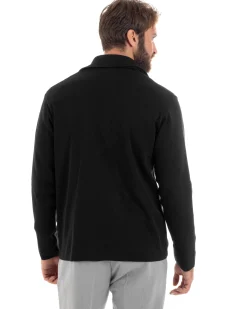 Cardigan uomo doppiopetto giacca bottoni metallo maglia links cotone casual nero GIOSAL-M2987A