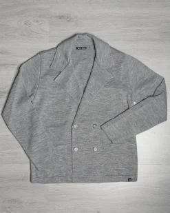 Cardigan uomo doppiopetto giacca bottoni metallo maglia links grigio GIOSAL-M2895A
