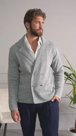 Cardigan uomo doppiopetto giacca bottoni metallo maglia links bordeaux GIOSAL-M3041A