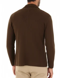 Cardigan uomo giacca con bottoni maglia cotone casual marrone GIOSAL-M2825A