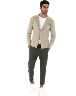 Cardigan uomo giacca con bottoni maglia cotone casual beige GIOSAL-M2667A