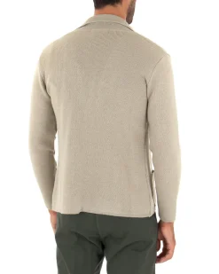 Cardigan uomo giacca con bottoni maglia cotone casual beige GIOSAL-M2667A