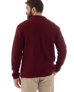 Cardigan uomo giacca con bottoni maglia casual bordeaux GIOSAL-M2872A