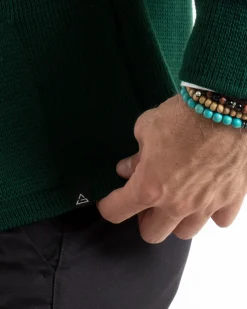 Cardigan uomo giacca con bottoni maglia casual verde GIOSAL-M2769A