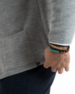 Cardigan uomo giacca con bottoni maglia casual grigio GIOSAL-M2765A