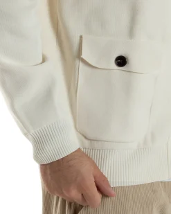 Cardigan Uomo Maglia Con Collo Bottoni Giacca Panna Over-D OE1F2W5M91