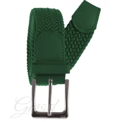 Cintura Cinta Uomo Elastica Regolabile Fibbia In Metallo Tinta Unita Verde GIOSAL-A2029A