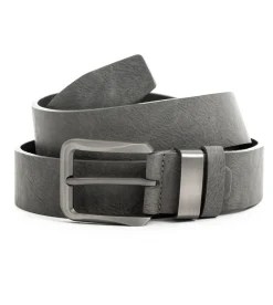 Cintura Uomo Cinta con Fibbia in Metallo Regolabile Grigio Ecopelle Martellata GIOSAL-A2065A