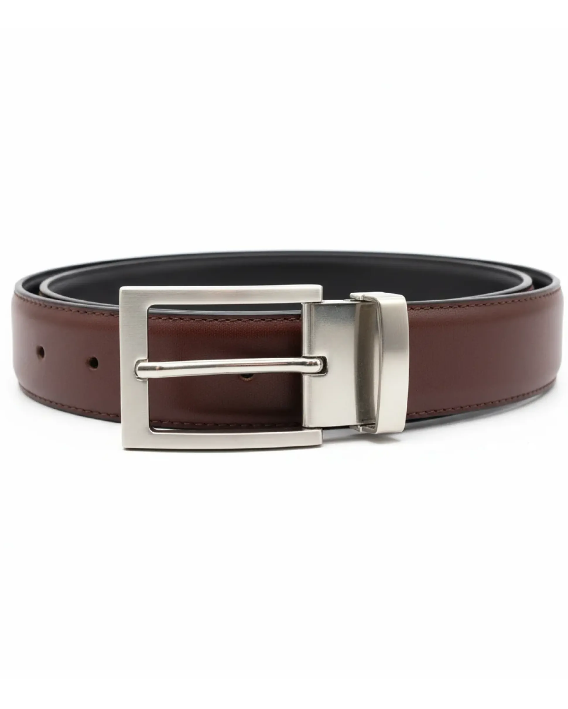 Cintura uomo larga cinta fibbia in metallo regolabile double-face nero marrone ecopelle martellata GIOSAL-A2134A