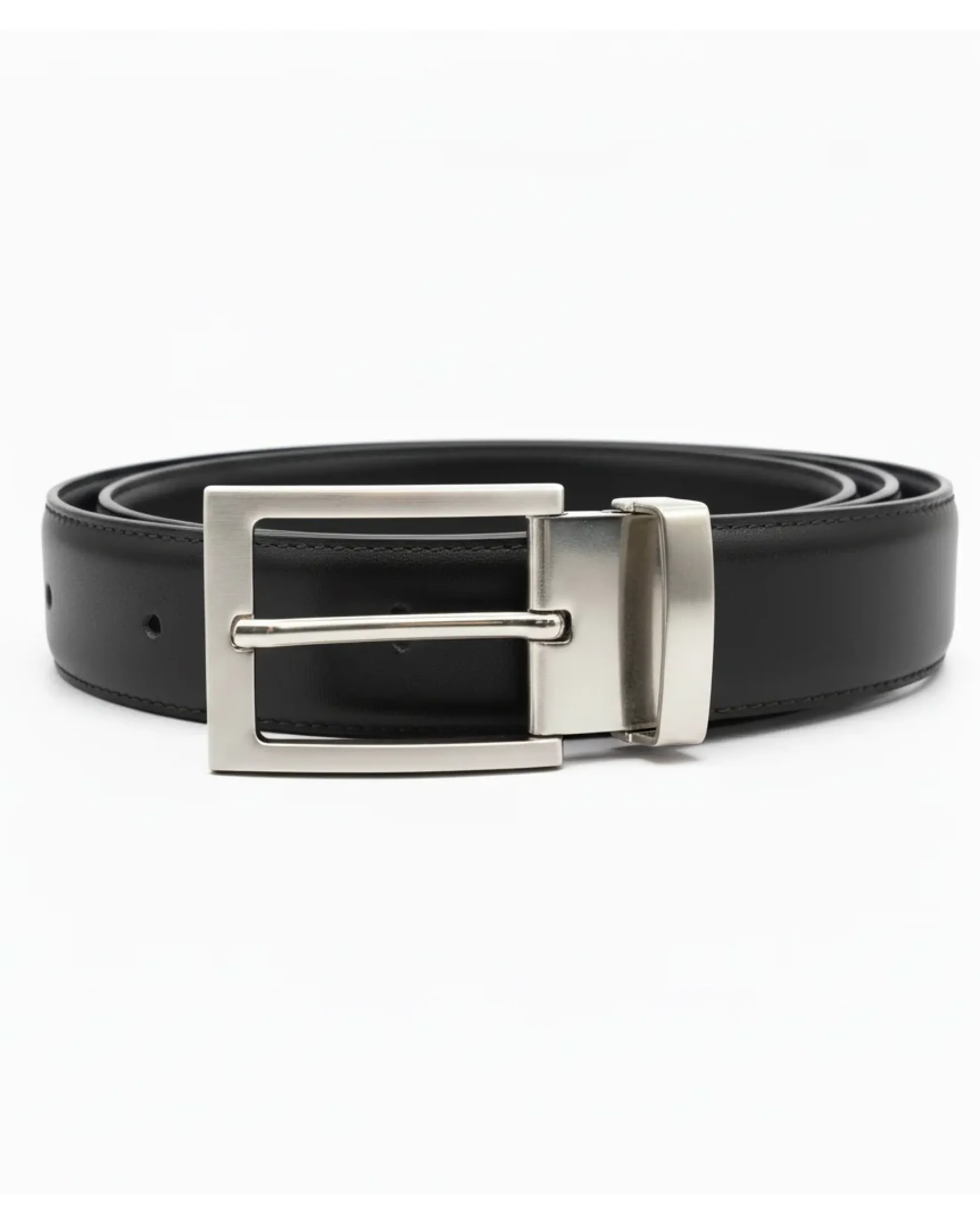 Cintura uomo larga cinta fibbia in metallo regolabile double-face nero blu ecopelle martellata GIOSAL-A2135A