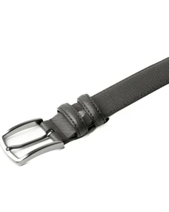 Cintura Uomo Larga Cinta Fibbia in Metallo Regolabile Ecopelle Texture Saffiano Grigio GIOSAL-A2129A