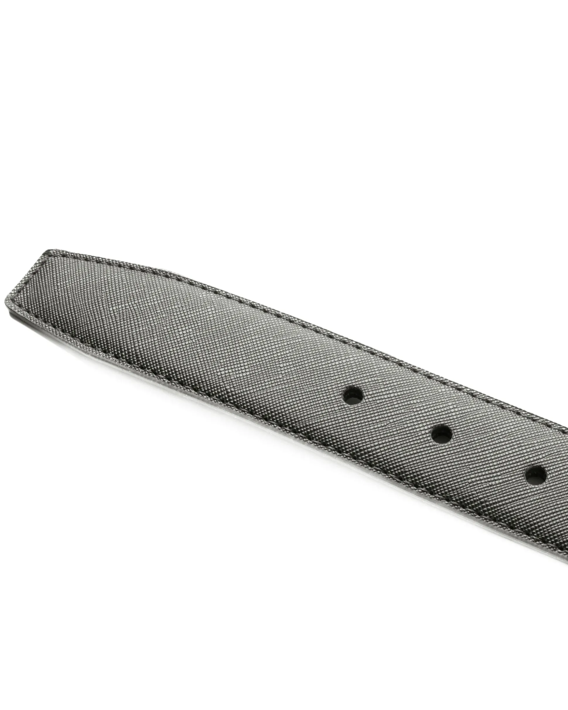 Cintura Uomo Larga Cinta Fibbia in Metallo Regolabile Ecopelle Texture Saffiano Grigio GIOSAL-A2129A