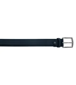 Cintura Uomo Larga Cinta Fibbia in Metallo Regolabile Eco Camoscio Tinta Unita Blu GIOSAL-A2121A