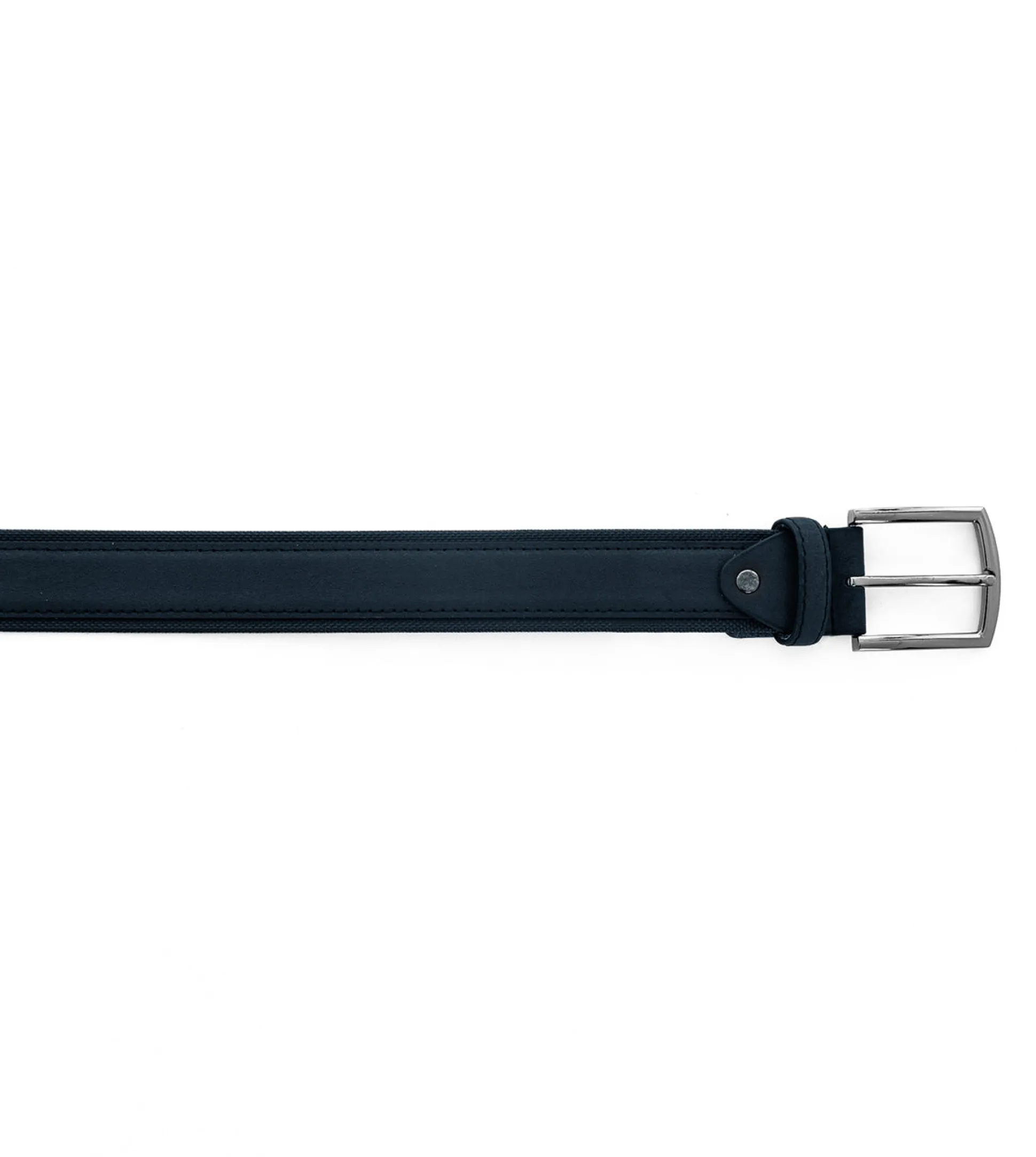 Cintura Uomo Larga Cinta Fibbia in Metallo Regolabile Eco Camoscio Tinta Unita Blu GIOSAL-A2121A