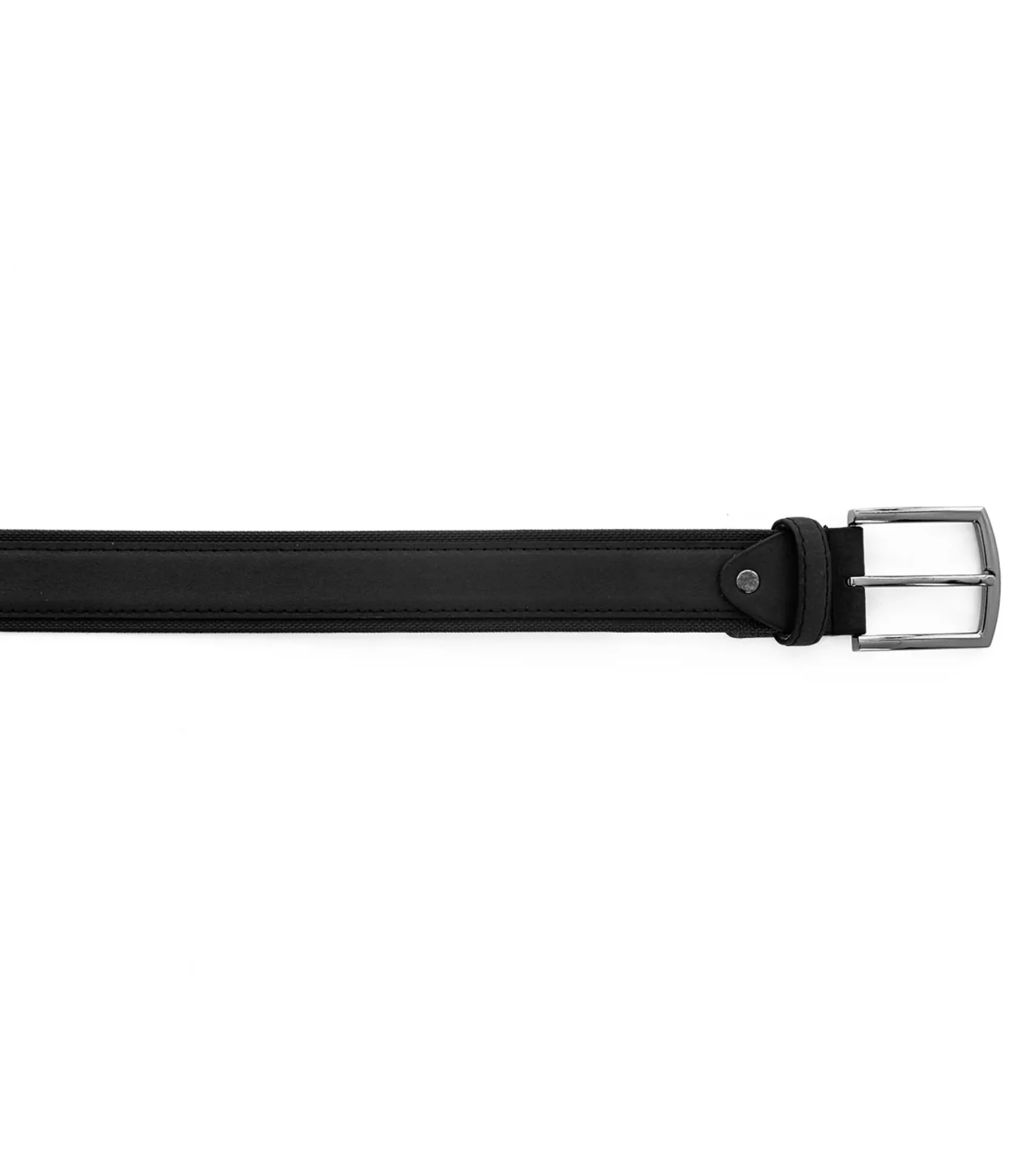 Cintura Uomo Larga Cinta Fibbia in Metallo Regolabile Nero Eco Camoscio GIOSAL-A2091A