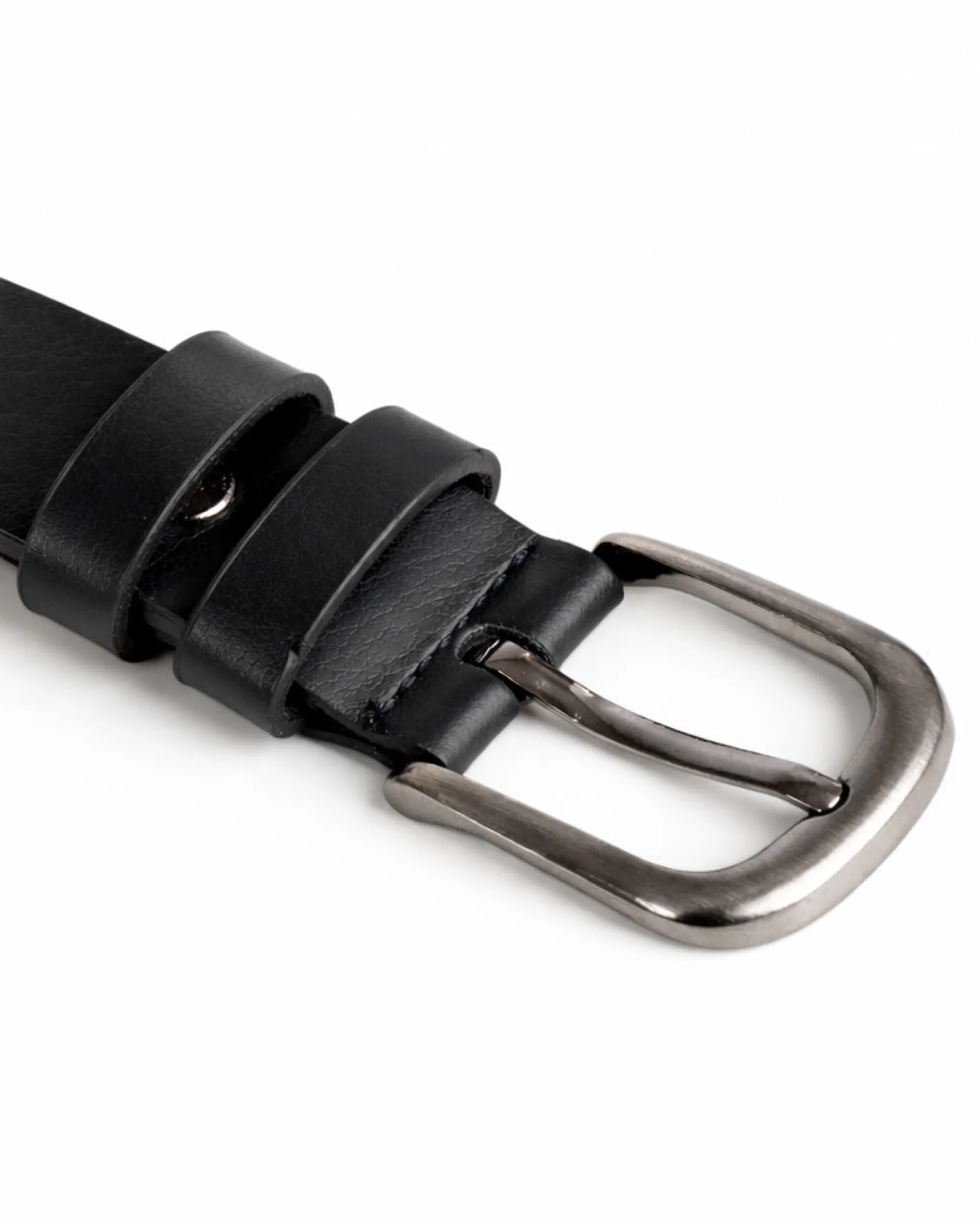 Cintura uomo pelle liscia con fibbia in metallo scuro tinta unita nero GIOSAL-A2142A