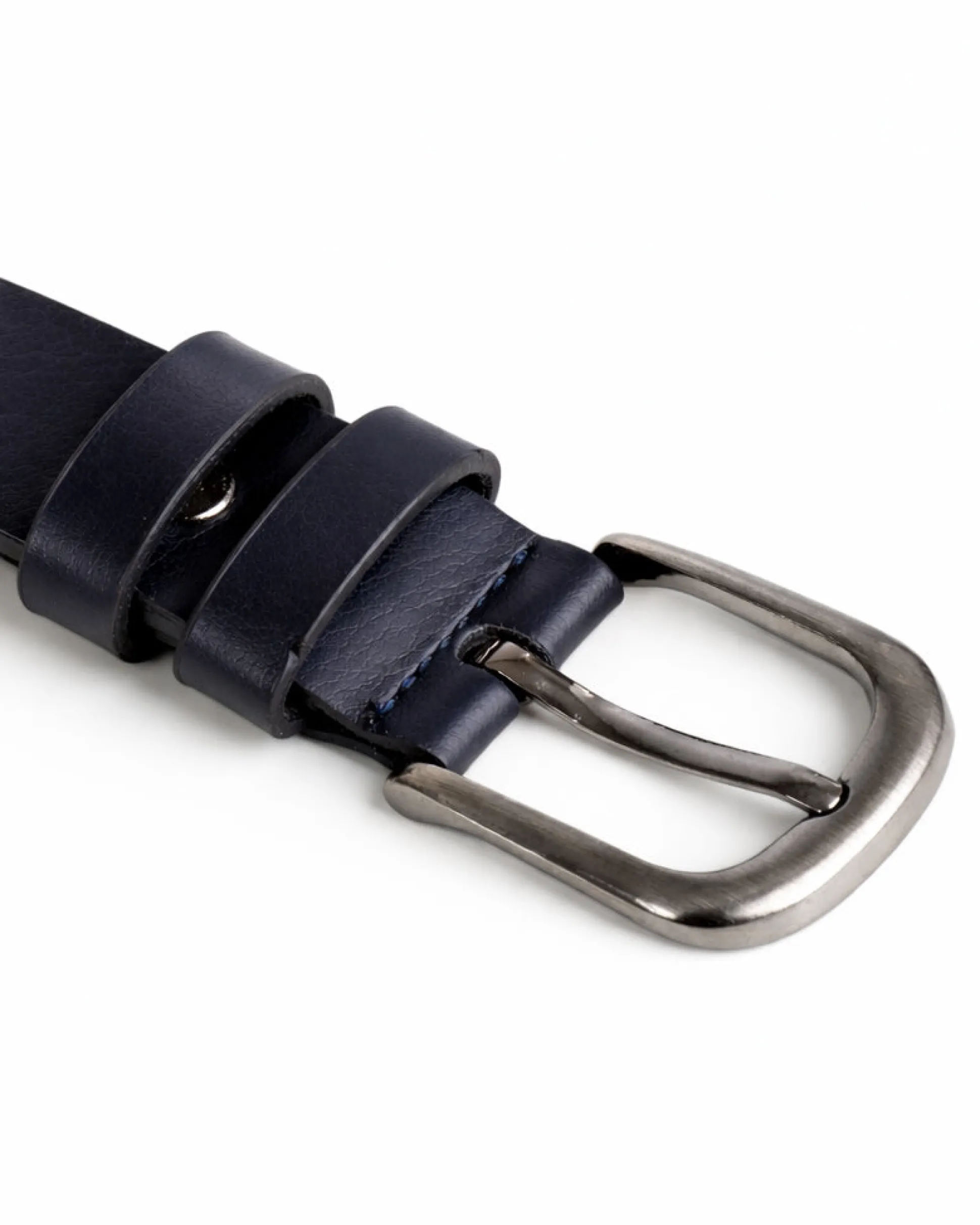Cintura uomo pelle liscia con fibbia in metallo scuro tinta unita blu GIOSAL-A2141A