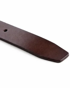 Cintura uomo pelle liscia con fibbia in metallo scuro tinta unita marrone GIOSAL-A2140A
