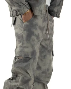 Coordinato Tuta Giacca Giubbotto Pantaloni Baggy Cargo Tie Dye Verde OU2530A