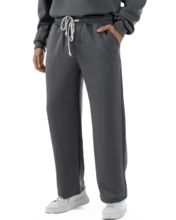 Coordinato Uomo Tuta Felpa Con Colletto Zip Pantaloni Baggy Relaxed Fit Piombo OU2539A