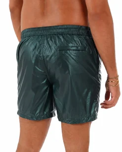 Costume da bagno bermuda mare uomo boxer lucido coulisse verde bosco GIOSAL-SU1257A
