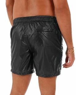 Costume da bagno bermuda mare uomo boxer lucido coulisse nero GIOSAL-SU1258A