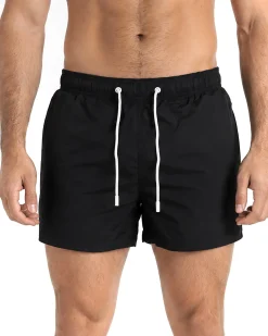 Costume da bagno bermuda mare uomo boxer con coulisse stampa retro nero ICON-IUW001