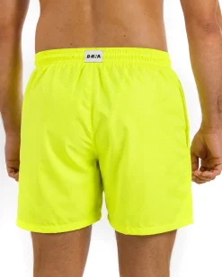 Costume da bagno bermuda mare uomo boxer coulisse logo giallo fluo BERNA M-261328