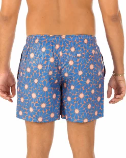 Costume da bagno bermuda mare uomo boxer fantasia floreale coulisse celeste GIOSAL-SU1261A
