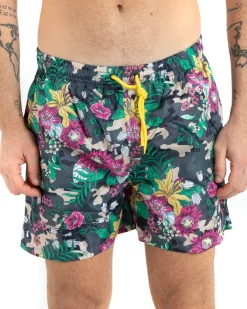 Costume Da Bagno Boxer Summer Pantaloncino Elastico Fantasia Floreale Multicolore GIOSAL-SU1128A