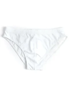 Costume da bagno slip mare uomo elasticizzato stampa retro taglio sportivo bianco ICON IUW014