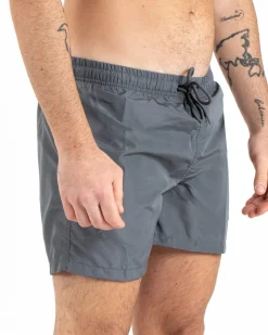 Costume Da Bagno Summer Pantaloncino Boxer Elastico Tinta Unita Grigio GIOSAL-SU1131A