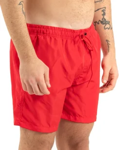Costume Da Bagno Summer Pantaloncino Boxer Elastico Tinta Unita Rosso GIOSAL-SU1133A
