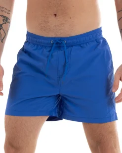 Costume Da Bagno Uomo Boxer Blu Royal Tinta Unita Elastico GIOSAL-SU1145A