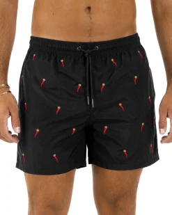 Costume fantasia boxer regular fit corno portafortuna nero GIOSAL-SU1264A