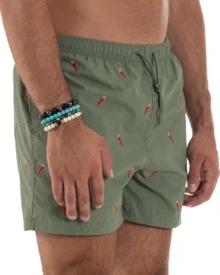 Costume fantasia boxer regular fit corno portafortuna verde GIOSAL-SU1234A