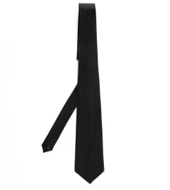 Cravatta uomo unisex elegante cerimonia casual basic raso nero GIOSAL-CP1032A