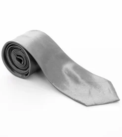 Cravatta uomo unisex elegante cerimonia casual basic raso grigio GIOSAL-CP1031A