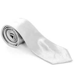Cravatta uomo unisex elegante cerimonia casual basic raso bianco GIOSAL-CP1030A