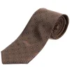 Cravatta uomo unisex in effetto seta con micro quadrati jacquard bicolore marrone caffè GIOSAL-CP1182A