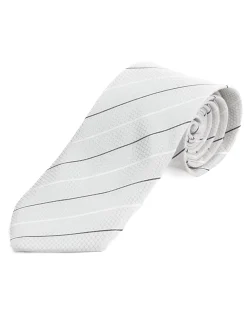 Cravatta uomo unisex slim in effetto seta con riga sottile a contrasto micro quadrati bianco GIOSAL-CP1186A