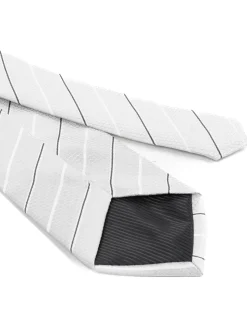 Cravatta uomo unisex slim in effetto seta con riga sottile a contrasto micro quadrati bianco GIOSAL-CP1186A