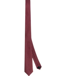 Cravatta uomo unisex slim in effetto seta con pois medio a contrasto bordeaux GIOSAL-CP1185A