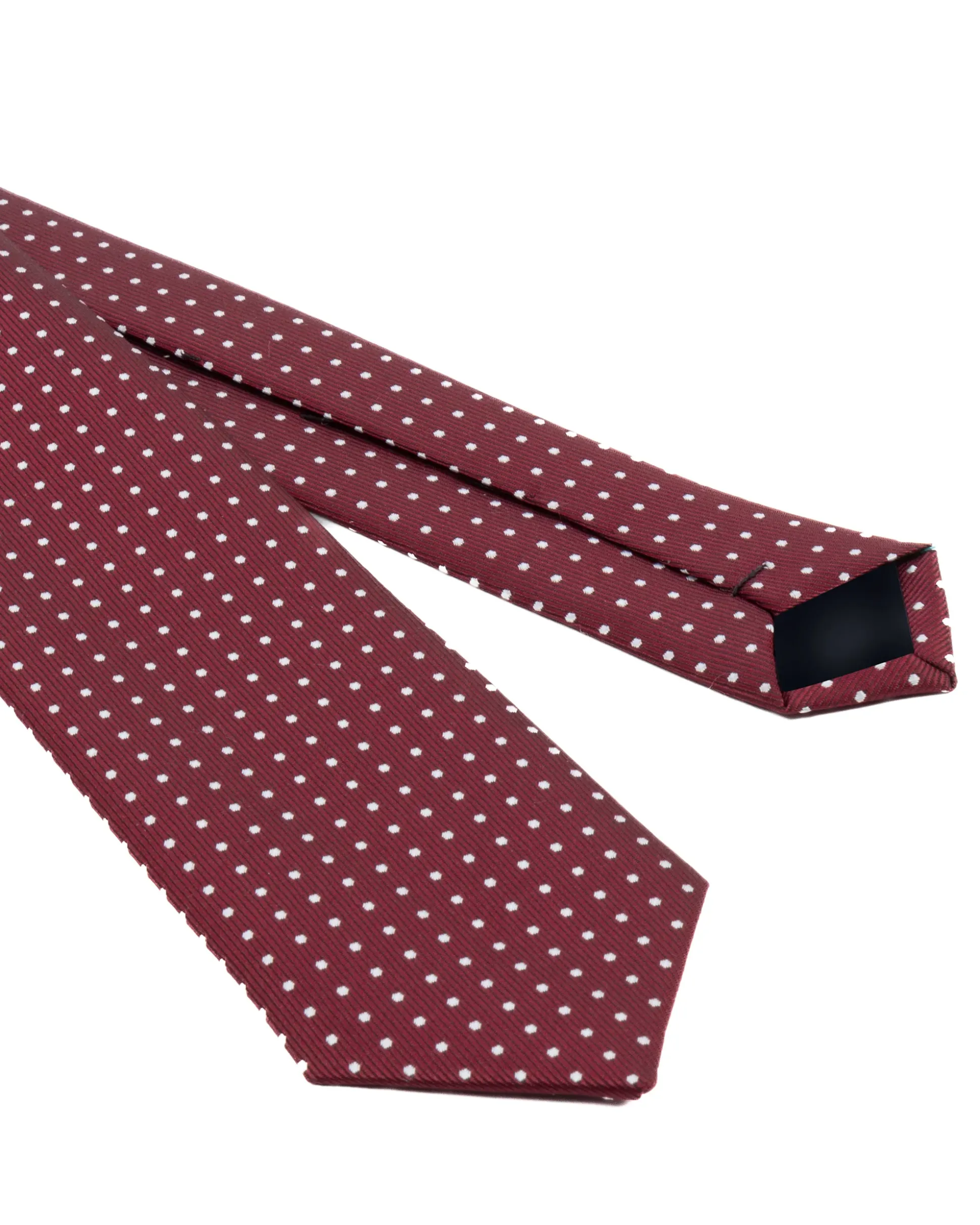 Cravatta uomo unisex slim in effetto seta con pois medio a contrasto bordeaux GIOSAL-CP1185A