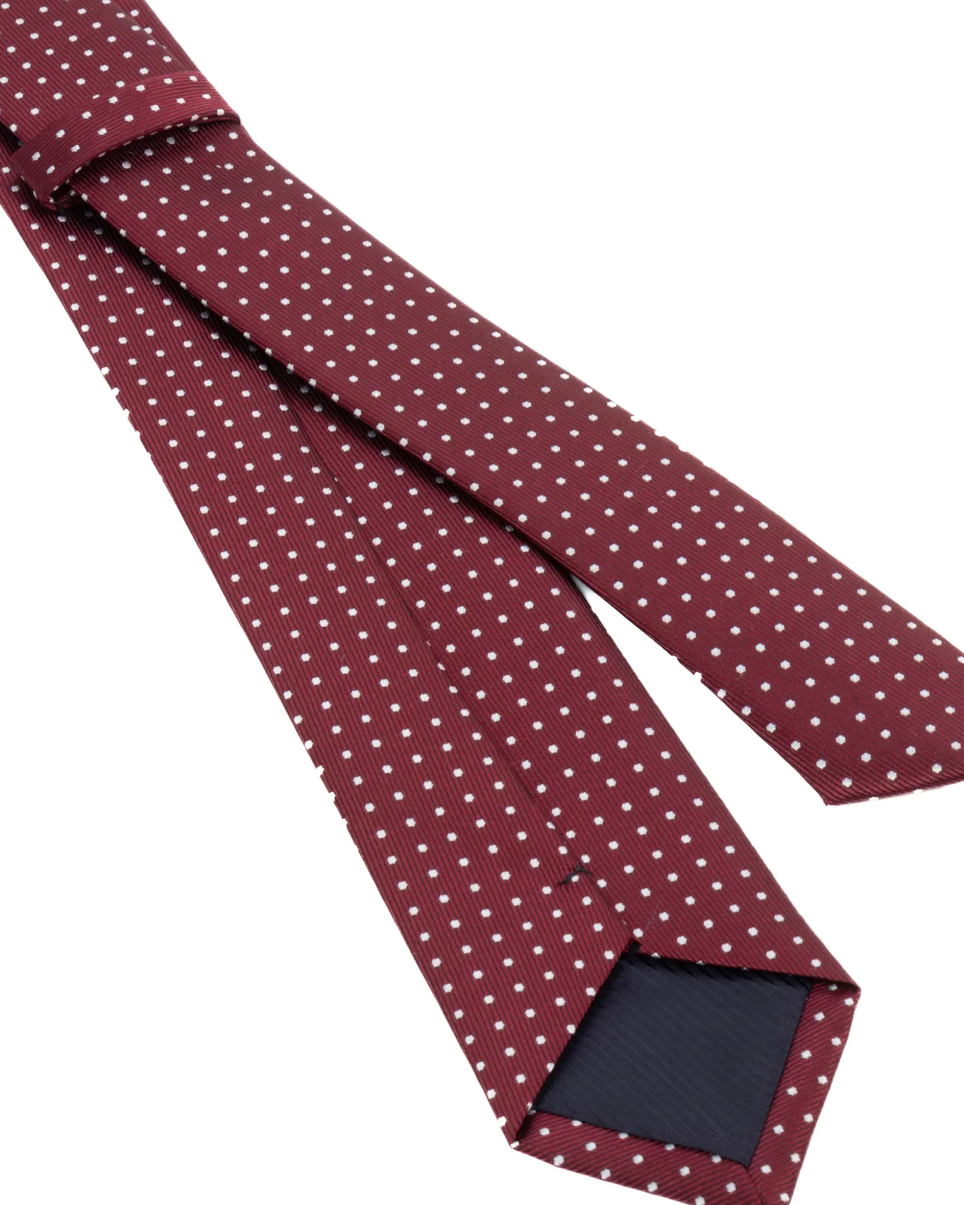 Cravatta uomo unisex slim in effetto seta con pois medio a contrasto bordeaux GIOSAL-CP1185A