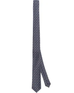 Cravattino uomo unisex cravatta slim in effetto seta con micro fiori jacquard bicolore blu notte GIOSAL-CP1178A