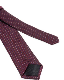 Cravattino uomo unisex cravatta elegante cerimonia microfantasia a pois floreale bordeaux GIOSAL-CP1175A