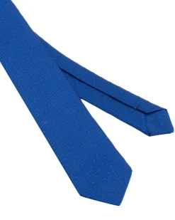 Cravattino uomo unisex cravatta slim in effetto seta con motivo pois jacquard blu royal GIOSAL-CP1174A